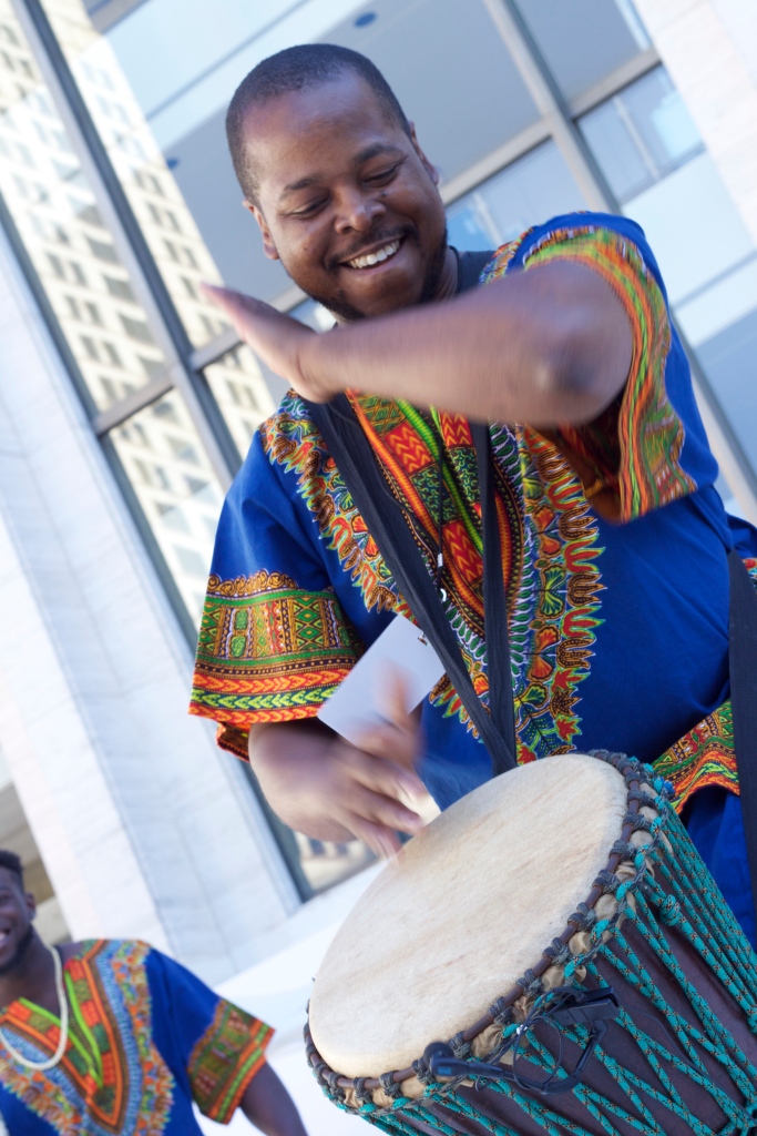 Djembe Player from Bolo Bolo Blauweh Djembe African Drumming Ensemble Photo by Boo